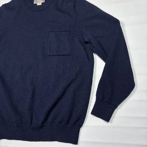 Duluth Trading Co Torpedoman's 100% Wool Crew Sweater Blue Heavyweight Mens L - Picture 5 of 9